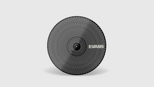 An Evans 16" low volume crash cymbal against a white background